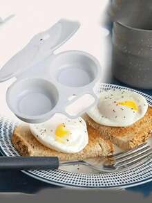 1 pezzo/Nero 1 pezzo/Bianco 2 pezzi Cuocitore per uova alla piastra a microonde, Steamer per uova rotondo in polistirene PS per omelette - Accessorio da cucina, utensile da cucina