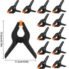 12pcs Spring Clips, 2/4/6 Inch Small Backdrop Clamps, Heavy Duty Plastic Clips, Craft Spring Clips, Background Holders, Woodworking, Photography Studio