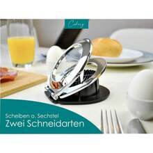 2-In-1 Stainless Steel Egg Slicer And Dishwasher-Mozzarella Cheese Cutter - Black - View 5