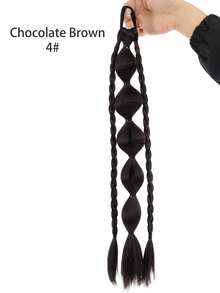 1PC Synthetic New Chinese Style Lantern Bubble Ponytail With Removable Yellow Bow For Girls Kids Sweet CoolLong Braid Lantern Boxing High Ponytail - Multicolor - View 14