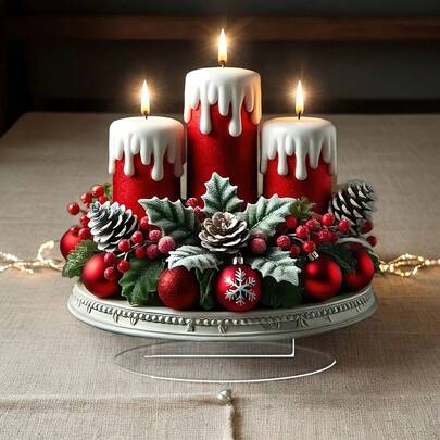 1 peça de decoração de mesa natalina em acrílico estilo glamour - Artesanato versátil para casa, escritório, quarto, café - Presente ideal para criar uma atmosfera festiva.