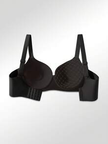 3件装黑色和灰色无钢圈无缝文胸，舒适透气加厚衬垫，宽肩带设计，优雅日常穿着