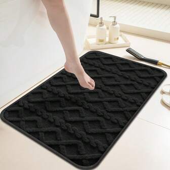Bathroom Non-Slip Mat, Home Decor Shower Room Entrance Absorbent Floor Mat, Soft Thick Carpet For Bathroom, Laundry Room, Bedroom, Entryway, Toilet, Bathtub Anti-Slip Quick Dry Small Rug