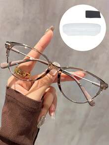 1 Pair/2 Pairs Vintage Women's Cat-Eye Glasses Y2K Small Frame Light Clear Lens Fashion Decorative Glasses Stainless Steel Frame Daily Use
