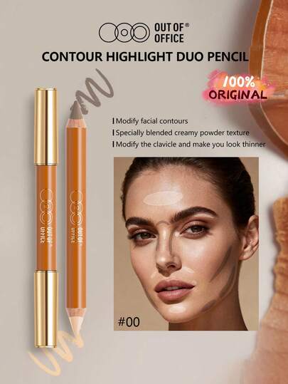 OUT OF OFFICE 二合一轮廓笔，多功能面部轮廓及高光双头笔（#00，5克/0.18盎司）