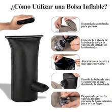 HOGESA Almohada para Piernas, Almohada Inflable, Mejora la circulación, Disminuye Varices y pies Hinchados, con Bolsa de Inflado Rápido, para Dormir, recuperación, Embarazadas (Gris) - gris - Ver 5