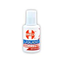 Lincky Líquido corrector, aplicador con suave brocha de nylon Shely. 12 pzas. Secado Rapido color blanco - 334 - Ver 3