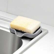 Soap Dish Silicone Holder With Drain Non-Slip Mat Sponge Soap Tray For Kitchen Bathroom Sink Organizer Rubber Soap Saver Drying Rack Easy Clean Dishwasher Bar Soap Container Countertop Tray Practical Bathroom Kitchen Accessory Useful - 灰色 - 查看 1