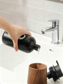 1pc Vintage Wood Grain Bathroom Foaming Soap Dispenser, Hand Wash & Dish Soap Storage Container, Farmhouse Decor, Foaming Soap Dispenser, Home Decor Accessory - Multicolor - View 4