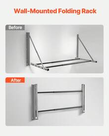 Wall Mounted Folding Tire Rack, 32" - 48" Adjustable Tire Rack, Q235 Heavy-Duty Steel Tire Storage Rack For R14-R20 Inch Standard Tires, Max 300lbs Load Capacity For Garage Workshop Repair Shop - 32-48 Inches - View 5