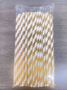 25/100 قطعة من القش الورقي المخطط بالذهبي والفضي بأبعاد 6*197 مم | مجموعة من القش الورقي المخطط بالذهبي والفضي لحفلات عيد الميلاد والزفاف والاحتفالات والحلويات والمشروبات، أكسسوارات استهلاكية، ديكورات عيد الميلاد - متعدد الألوان - مشاهدة 16