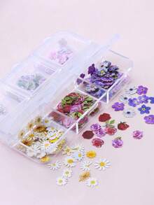 树脂填充蝴蝶、玫瑰、鸢尾花、樱花、雏菊花朵装饰品，情人节礼物，DIY配件 - 彩色 - 查看 9