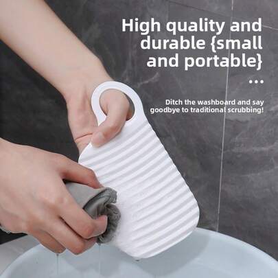 1pc Washboard, Portable Plastic Scrub Board For Laundry, Anti-Slip Thick Compact Design For Dorm And Home Use