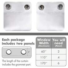 Cortinas opacas MIULEE de 244 cm para recámara, sala de estar, aisladas térmicamente, para oscurecer la habitación, juego de tratamiento de ventana sólido, con ojales en la parte superior, cortina de bloqueo de luz, juego de dos paneles de ventana, color beige(132.1An x 137.2Al cm (2 Paneles) Blanco grisáceo) - Tipo32 - Ver 6