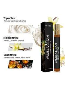 10 ml/0,34 Fl Oz Cremă de vanilie cu parfum de lemn de santal, subțire și portabilă pentru uz casnic/zilnic/călătorii, parfum de lungă durată cu amestec de vanilie de lici, chihlimbar, caramel, lemn de santal, note de cremă, efect relaxant, cadou ideal de Crăciun și Ziua Îndrăgostiților. - Cremă de vanilie - Vizualizare 4
