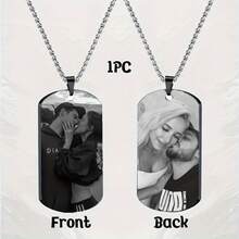 Custom Photo Necklace - Personalized Laser Engraved Photo & Text, Waterproof Photo Pendant With Delicate Chain, Custom Picture Jewelry Gift For Couples, Parents, Friends, Men & Women - Durable Casual Attire Keepsake, Cute Necklace - Multicolor - View 8