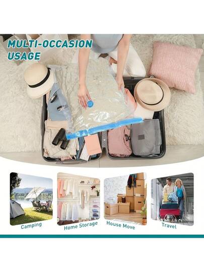 1set, Ultra Large Stofzuiger Transparent High Quality Compressed Storage Bag, Electric Pump, Storage,, Portable Bags Such As Travel Essentials, Clothes, Bedding, Blankets, Etc. Pump Compression Bag Set. view 7