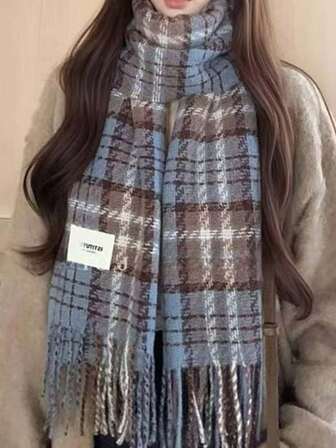 1 pieza Bufanda de mujer, nuevo diseño grueso de invierno, regalo de cumpleaños popular, de alta calidad, elegante y versátil calentador de cuello