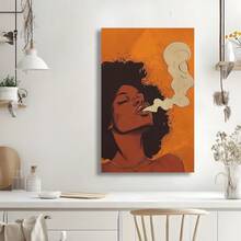 Framed  Art African American Women  Canvas Wall Art Woman Smoking Wall Art Modern Print Painting Vintage Female Portrait Picture For LivingRoom Bedroom Gallery Display For Halloween, Christmas, Living Room, Room And Bathroom Decorations - Đóng khung - Xem 3