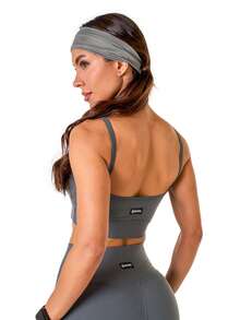 Basic Fitness Top In Polyamide - Grey - View 3