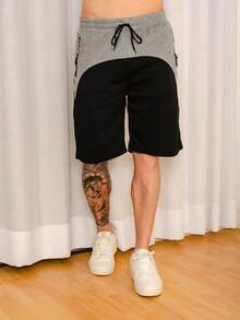 Men's Fleece Shorts / Zippered Pockets / Elastic Waistband - 彩色 - 查看 1