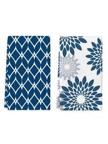 两件套波西米亚风厨房毛巾套装，曼陀罗图案洗碗布，吸水性强，厨房手巾，乡村假日家居装饰