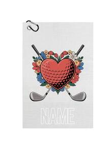 (Text cu model personalizat) Prosop sport de golf Prosop sport imprimat cu nasturi pentru alpinism Prosop sport ultrafin din fibră portabilă cu tijă de ștergere Prosop de yoga Prosop de golf cu pliere triplă