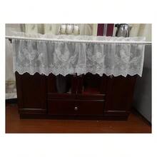 Rooster Valance Curtain 60x14 Inch - Country Kitchen Decor Semi Sheer Lace Window Treatment - White Farmhouse Style Rod Pocket Curtain - Multicolor 285 - View 4