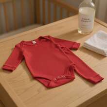 Baby 2-Piece Set: Long-Sleeved Bodysuit And Footed Pants, 100% Cotton Suedine Fabric, Maternity Layette, Kids' Romper, Children's Clothing - 紅色 - 查看 2