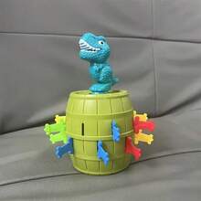 1pc Dinosaur Pirate Bucket Gag Toy - Fun Bouncing Bucket Interactive Game - Family Party Toy - Entertaining Practical Joke Gift, Best For Christmas
