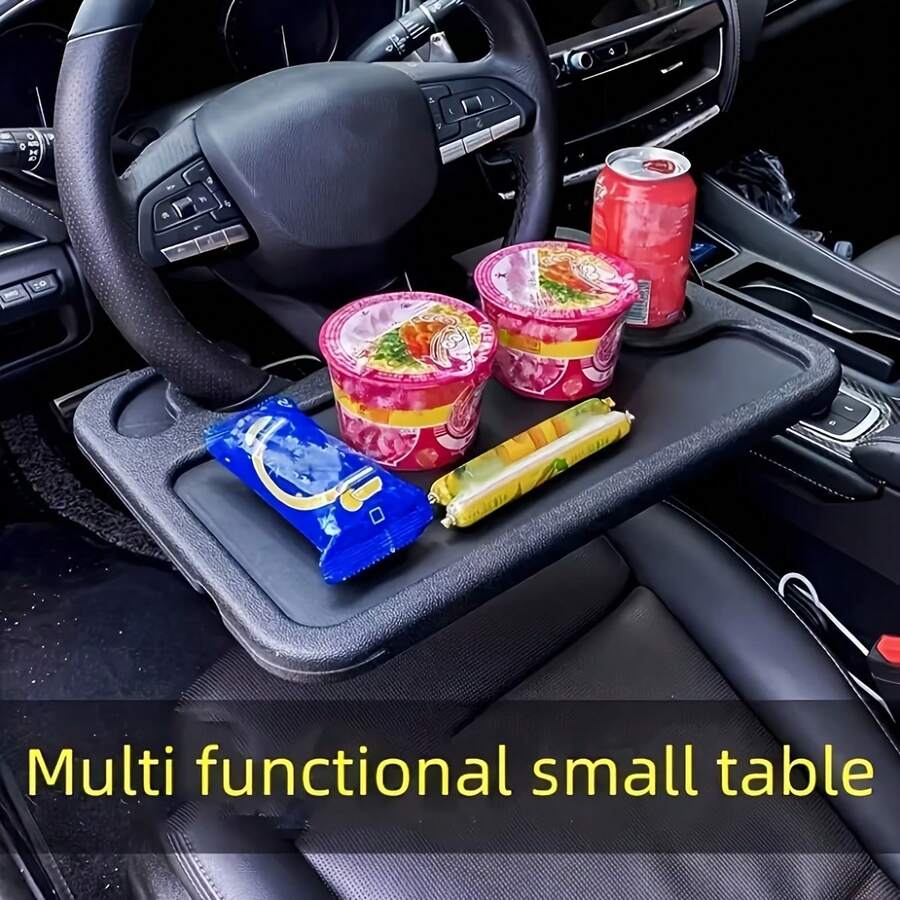 1pc Car Steering Wheel Desk Tray, Multi-Function Car Dining Table Board, Steering Wheel Organizer - Multicolor - View 1
