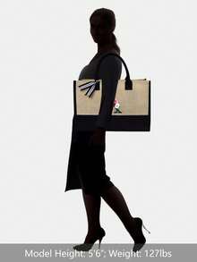 Juego de bolsas de lona con iniciales florales negras de la A a la Z, incluye bolsa de almacenamiento de maquillaje, bolsa de regalo personalizada, adecuada para boda, cumpleaños, playa, vacaciones, escuela, es un gran regalo para mujeres, mamá, maestros, amigos, damas de honor, estudiantes, bolsa grande, artículos de primera necesidad, regalos perfectos para vacaciones, cumpleaños, Acción de Gracias, Pascua, Navidad