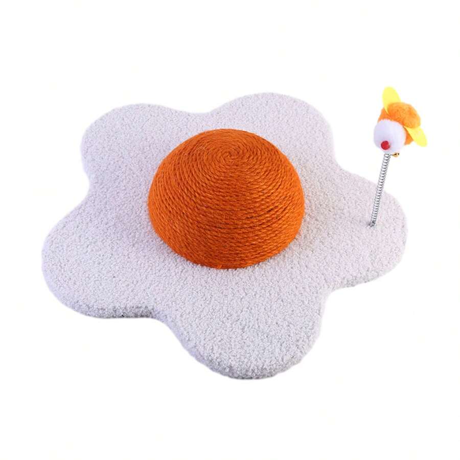 Cat Scratching Tower – Cute Paw & Flower Design Cat Post With Pom Ball Toy, Soft Carpet Base, Available In Multiple Colors & Sizes(Cat Toys/Cat Accessories/Cat Stuff) - 大 - 查看 1
