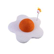 Cat Scratching Tower – Cute Paw & Flower Design Cat Post With Pom Ball Toy, Soft Carpet Base, Available In Multiple Colors & Sizes(Cat Toys/Cat Accessories/Cat Stuff) - 小 - 查看 1