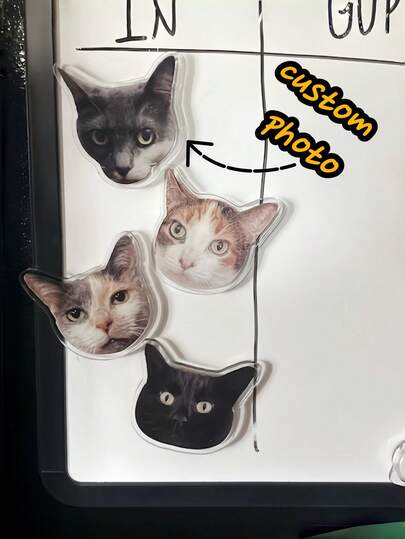 1Pc Custom Pet Acrylic Fridge Magnet, Personalized With Pet Photo, Ideal For Pet Lovers, Home Decor, Christmas