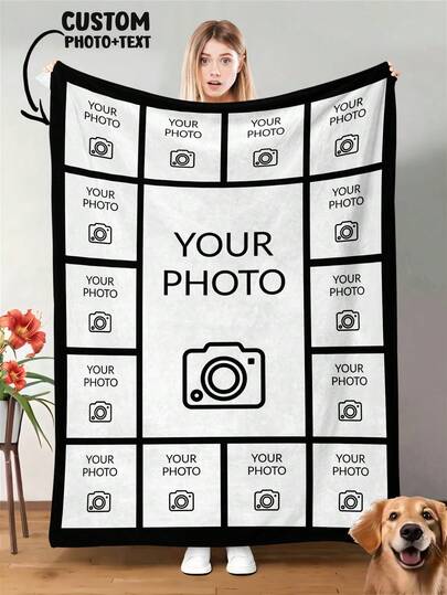1 pieza Manta personalizada con foto, manta de franela personalizada con foto y texto, manta de cama, manta personalizada con imagen, manta familiar personalizada con foto, manta personalizada con imagen, manta personalizada con imagen, manta acogedora, regalo familiar, regalo de boda, regalo del Día de la Madre, regalo de cumpleaños, uso de oficina