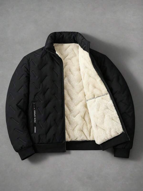 Men's Padded Coat, Men's Lightweight Fleece Padded Coat, Warm And Comfortable, Suitable For Outdoor Leisure And Daily Wear, Autumn/Winter