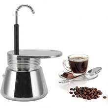 Espresso para Estufa, Olla Moka de un Caño de Acero Inoxidable, Portátil Liviana de Gran Capacidad de Estilo Italiano, para Acampar Al Aire Libre - 1 - Ver 2