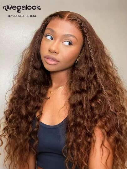 MEGALOOK Dark Brown Bohemian Curl Upgrade 13x6 Three-Go™ Glueless Wig With Drawatring - 100% Human Hair Pre Cut Ear-To-Ear Lace Tiny Knots Natural Hairline 13x6 6x5 Lace Transparent Lace Front Wig 180% Density #4 Chocolate Brown Colored Wavy Style 18-30 Inch - No Glue Needed Beginner Friendly Durable & Long-Lasting Lightweight Cap All-Day Comfort Minimal Shedding For Daily Use