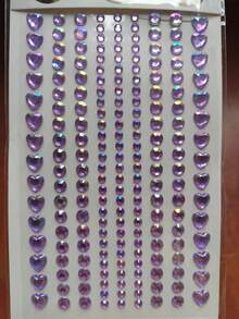 1-8 Sheets Self Adhesive Pearl Stickers Flat Back Pearls For Craft Hair Face Makeup Nail Cell Phone Scrapbooking Decor, Heart, Star Shaped - Multicolor - View 8