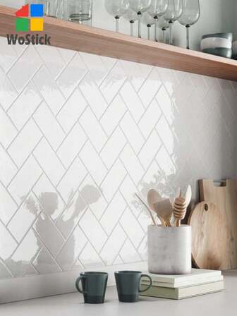 10 Sheets/20 Sheets Peel And Stick Backsplash Tile Herringbone Decorative Wall Tile Self Adhesive For Kitchen Bathroom Laundry, White Design Gifts Birthday Graduation Room Decor Home Decor Wall Decor Bathroom Decor Bedroom Decor Room Decoration Stuff Living Room Decor House Decor Home Decor Living Room Wall Paper Stickers Wallpaper Wall Stickers Wall Sticker