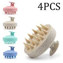 Brosse de massage du cuir chevelu en silicone 4 couleurs avec poignée douce, soin doux du cuir chevelu pour prévenir la casse des cheveux