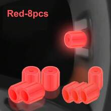 Juego de 8/4 piezas de tapas de válvula luminosas, tapas fluorescentes blandas y generales que brillan en la oscuridad, duraderas y ligeras. Tapas de válvula de neumático que brillan en la oscuridad para decoración de automóviles, accesorios universales para bicicletas, motocicletas y bicicletas. Fácil de instalar (cuanto talla grande luz solar absorba, talla grande brillará)