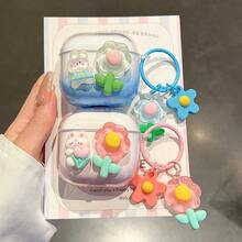 1 buah Casing Earphone Bluetooth, Dekorasi Kelinci Bunga Lucu, Pelindung Lembut Gradien, Kompatibel dengan Casing Earphone Apple Pro/Pro2/1/AirPods2/3/AirPods4 - MultiWarna - View 2