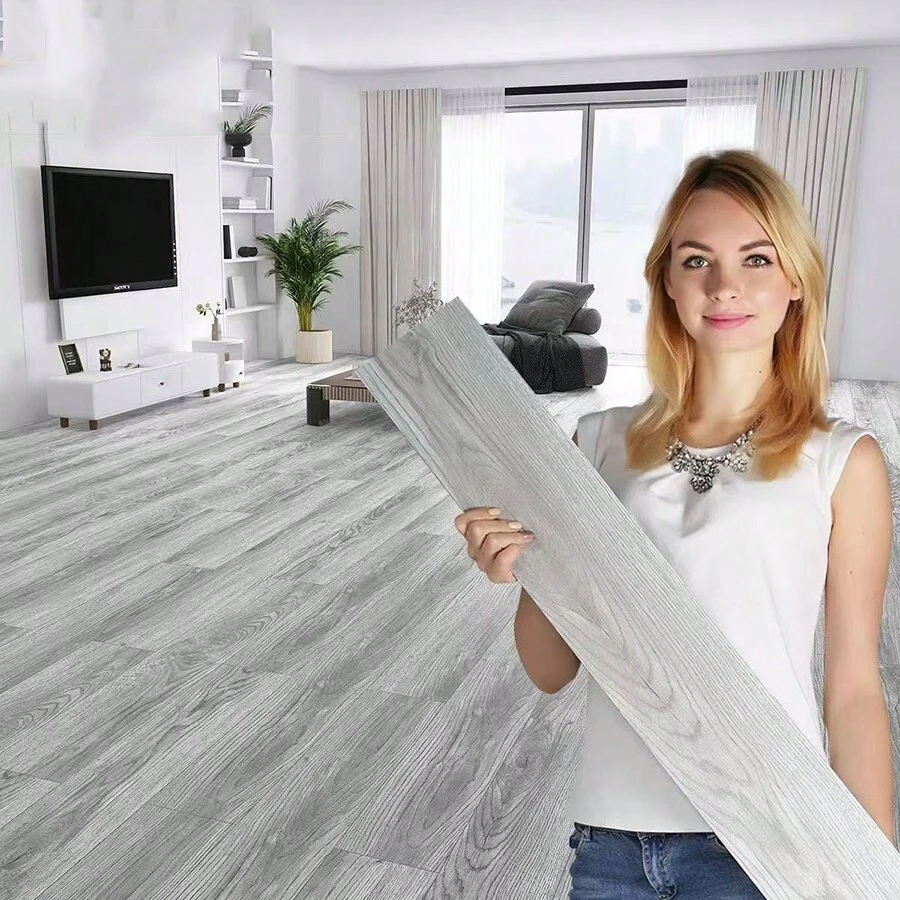 20 tấm gạch lát sàn PVC tự dính, chống thấm nước và chống mài mòn, vân gỗ giả, dùng cho phòng khách, phòng ngủ, cải tạo sàn nhà - Nhiều màu - Xem 1