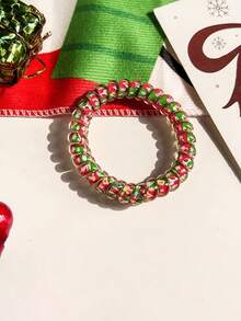 5pcs/3pcs Christmas Colorful Telephone Wire Hair Scrunchies, Soft Elastic Hair Ties For Ponytail, High Elasticity Hair Accessories Suitable For Christmas And Daily Use ,Ponytail Holders ,Hair Elastics ,Hair Rubber Bands ,Hair Rope