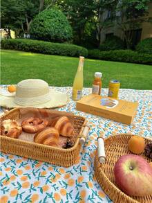 Picknickdecke im Vintage-Stil, blauer Blumen Muster, für den Outdoor-Campinggebrauch