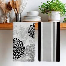 MEMNUN 2入組極簡黑白灰幾何花卉印花廚房抹布 40*60cm/45*70cm 超細纖維柔軟洗碗布 手巾 家居裝飾 廚房裝飾 烹飪烘焙茶巾 廚房配件 可機洗 清潔用品 適合餐廳廚房日常裝飾與禮品 全季節適用 - 彩色 - 查看 7
