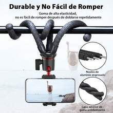 Trípo Cámara, Trípode Flexible con 2 En 1 Soporte Oculto para Teléfono, 360 ° de Cabeza de Bola, Tornillo de 1/4 Pulgada, 2 Zapatas Frías, Compatible con Cámara,,/Android - 1 - Ver 9