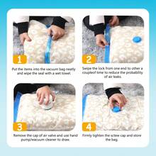 10pcs Vacuum Storage Bags Clothes Organizer Bags Travel Luggage Compression Bags,Ideal Home Supplies Space Saver Storage Bags,Suitable For Home, Apartment & Travel Use, Reusable - 10pcs透明 - 查看 5